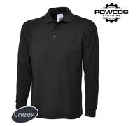 Mens Long Sleeve Polo Shirt 220gsm XS-4XL 7 Colours Workwear Casual UC113