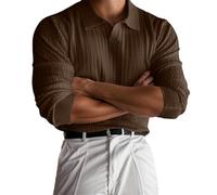 Men's long sleeve polo shirt, large size, slim fit, solid colour, autumn and winter, casual top, classic, comfortable, warm, pullover, chic and elegant, everyday