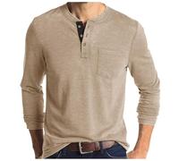 Men's Long Sleeve Polo Shirt Large Size, V-Neck Sports Tee Shirt with Buttons Pockets Top Solid Color Autumn And Winter Casual Loose Warm Basic Classic Daily Make You Top