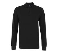 Mens Long Sleeve Polo Shirt Plain Combed Cotton Casual Collared Tops Asquith Fox