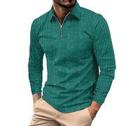 Mens Long Sleeve Polo Shirts Adult Casual Breathable Work Polo Western Clothes Designer Collared Tshirts for Men UK Golf Tops Jumpers with Pocket England Rugby Tennis Shirts Button Down