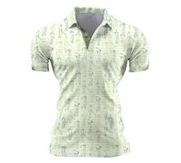 Mens Long Sleeve Polo Shirts,Men's Shirt for Everyday Casual Outdoor Summer Breathable Short Sleeve Printed Tee Photography- Top for Daily Wear and Leisure Activities (Light Green, XXXXXL)