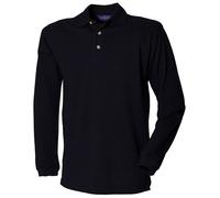 Mens Long Sleeve Polo T Shirt Plain Premium Cotton Casual Workwear Top Henbury