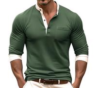 Men's Long Sleeve Round Neck T-Shirt, Casual Comfortable Loose Fit Soft Top Chic Temperament Everyday Going Out Pullover for Autumn Top
