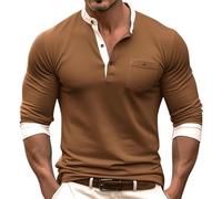 Men's Long Sleeve Round Neck T-Shirt, Casual Comfortable Loose Fit Soft Top Chic Temperament Everyday Going Out Pullover for Autumn Top