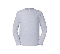 Mens Long Sleeve Round Neck T Shirt Fruit of the Loom Iconic Premium Cotton Tee