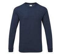 Mens Long Sleeve Round Neck T Shirt Gildan Hammer Soft Premium Cotton Top