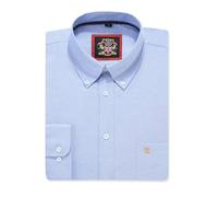 Mens Long Sleeve Shirt Oxford Button Down,Authentic Oxford Crease Free Fabric,16 Plain Colors and Matching Striped Designs.Casual or Smart Work Attire (Plain Ocean Blue, XL)