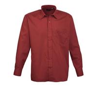 Mens Long Sleeve Shirt Plain Classic Poplin Easy Care Pocket Premier All Sizes