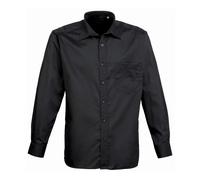Mens Long Sleeve Shirt Plain Classic Poplin Easy Care Pocket Premier Premium