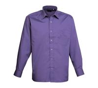 Mens Long Sleeve Shirt Plain Classic Poplin Easy Care Pocket Premier Premium