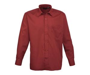 Mens Long Sleeve Shirt Plain Classic Poplin Easy Care Pocket Premier Premium