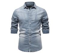 Mens Long Sleeve Shirts Vintage Cotton Button Down Casual Slim Fit Tshirts Breathable Work Spring Sports Hiking Western Tees Lightweight Running Cowboy Big and Tall Tops