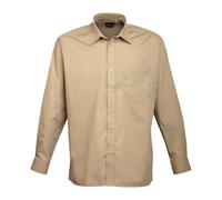 Mens Long Sleeve & Short Sleeve Premier Poplin Shirt Plain Classic Pocket Shirt