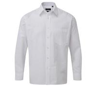 Mens Long Sleeve & Short Sleeve Premier Poplin Shirt Plain Classic Pocket Shirt