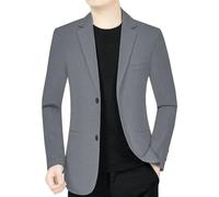 Men'S Long Sleeve Suit Slim Fit Fashion Solid Color Multi-Pocket Light Jacket Business Work Casual Blazer D-Dark Grey XL