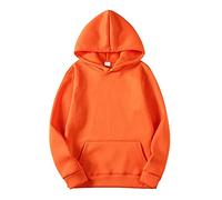 Men's Long Sleeve Sweatshirt - Casual Solid Colour Hoodie with Drawstring and Pocket Loose Fit Pullover Chic Comfortable Classics Every Day Going Through Hoodie Cheap