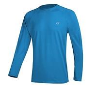 Men's Long Sleeve Swim Shirts Rashguard UPF 50+ UV Sun Protection Shirt Athletic Workout Running Hiking T-Shirt Swimwear, 10- T4- Laps Blue, XL