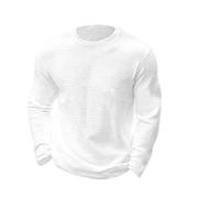 Mens Long Sleeve T-Shirt Casual Crew Neck Pullover Top for Men four seasons Soft Comfortable Slim Fit Tee Men's Waffle Pullover Casual Sweatshirt Lightweight Layered Look Top for Everyday Wear