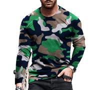 Men's Long-Sleeve T-Shirt Casual Fashion 3D Digital Printing Sportshirt Youth Retro Personality Trend Streetwear AA-03 5XL