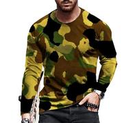 Men's Long-Sleeve T-Shirt Casual Fashion 3D Digital Printing Sportshirt Youth Retro Personality Trend Streetwear AA-08 6XL