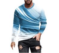 Men's Long Sleeve T-Shirt - Gradient Round Neck Shirt Summer Casual T-Shirt (UK, Alpha, M, Regular, Regular, #16)