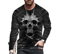 Men's Long-Sleeve T-Shirt Lightweight Fashion 3D Digital Printing Sportshirt Youth Retro Personality Trend Streetwear AA-02 3XL