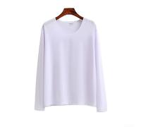 Men's Long Sleeve T-Shirt, Liquid Ice Silk Seamless Ultra-Thin High Elasticity, Quick-Drying Sun Protection for Sports Home(L White)