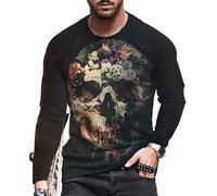 Men's Long-Sleeve T-Shirt Regular Fit Fashion 3D Digital Printing Sportshirt Youth Retro Personality Trend Streetwear AA-01 XXL