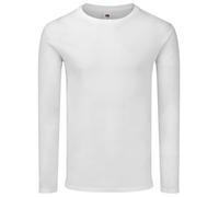 Mens Long Sleeve T Shirt Round Neck Lightweight Cotton Top Fruit Of The Loom