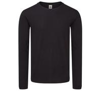 Mens Long Sleeve T Shirt Round Neck Lightweight Cotton Top Fruit Of The Loom