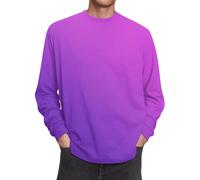 Men's Long Sleeve T Shirt Solid Color Gradient T Shirts Crew Neck Casual Basic Tops Breathable Comfortable Tee Shirts Lightweight Pullover Trendy and Versatile Casual Tops Wear