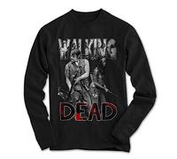 Men's Long Sleeve T-Shirt Walking Dead Daryl Michonne Rick Zombie Series Film - Black, S