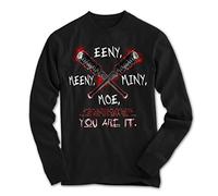 Men's Long Sleeve T-Shirt Walking, Dead Eeny Meeny Miny Moe. You are It! Negan - Black, XL