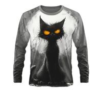 Men's Long-Sleeve T-Shirt Youth Retro Personality Fashion Streetwear 3D Digital Printing Casual Sportshirt AA-04 4XL