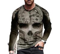 Men's Long-Sleeve T-Shirt Youth Retro Personality Fashion Streetwear 3D Digital Printing Sportshirt AA-03 5XL