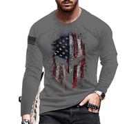 Men's Long-Sleeve T-Shirt Youth Retro Personality Trend Streetwear 3D Digital Printing Fashion Sportshirt AA-07 L