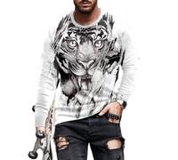 Men's Long-Sleeve T-Shirt Youth Retro Personality Trend Streetwear Casual Fashion 3D Digital Printing Sportshirt AA-01 XL