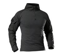 Mens Long Sleeve Tactical Shirt T-Shirt Men's Military Rapid Assault Army Combat Rapid Assault Slim Fit, Black(long Sleeve), 3XL