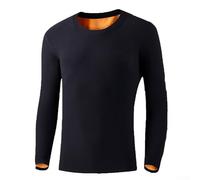 Mens Long-Sleeve Tops Mock Turtleneck Thermal Tops Pullover Fleece Warm Underwear Baselayer Casual Plain Regular Fit(3XL Black)