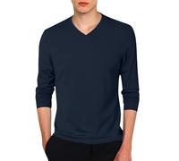Men's Long Sleeve V Neck T Shirt Large Size Casual Solid Colour Chic Slim Fit Comfortable Fit Simple Everyday Lightweight Soft Regular Fit Top