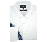 Men's Long Sleeve White Shirt - Easy Iron - 100% Cotton - Classic Fit