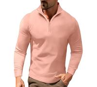Men's Long Sleeve Zip-Up Polo Shirt, Baseball Shirt, Sport, Solid Colour, Casual, Chic, Comfortable, Fitness, Fitness, Jogging, Top, Classic Shirt, Temperament, Cuope, Slim T-Shirt