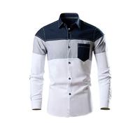 Men's Long Sleeved Shirt Lightweight Fashion Polka Punkt Work Shirts Business Casual Classic Buttoned Placket T-Shirt D-Grey 5XL