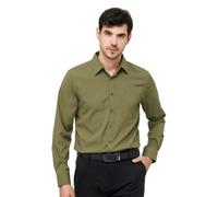 Men's Long Sleeved Shirt Lightweight Fashion Solid Color Work Shirts Business Casual Classic Buttoned Placket T-Shirt M-Army Green XL