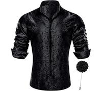 Men's Long-Sleeved Shirts, Regular Fit, Formal Business Shirt, Turn-Down Collar with Button Placket, Men's Shirts, Leisure, Fashion, Daily Fashion, Casual Shirt, Wedding Tuxedo Traditional Shirt, O