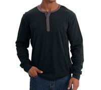 Men's Long Sleeves T-Shirt Classic Trend Casual Basic Shirt Lightweight Comfortable Breathable Fashion T-Shirts A-Black XXL
