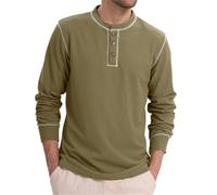 Men's Long Sleeves T-Shirt Classic Trend Casual Basic Shirt Lightweight Comfortable Breathable Fashion T-Shirts H-Army Green S