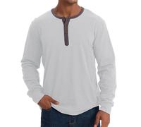 Men's Long Sleeves T-Shirt Classic Trend Casual Basic Shirt Lightweight Comfortable Breathable Fashion T-Shirts F-White S
