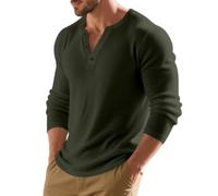 Men's Long Sleeves T-Shirt Classic Trend Casual Basic Shirt Lightweight Comfortable Breathable Solid Color T-Shirts K-Army Green XL